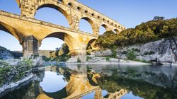 Pont du Gard, symétrie des reflets © A Rodriguez
