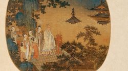Musée Cernuschi - Exposition Temporaire - Peinture représentant la consumation de l’encens, éventail circulaire en soie,  Anonyme, 24 x 43 cm, Dynastie des Yuan (XIIIe s. - XIVe s. apr. J.-C.), musée de Shanghai  © Musée de Shanghai